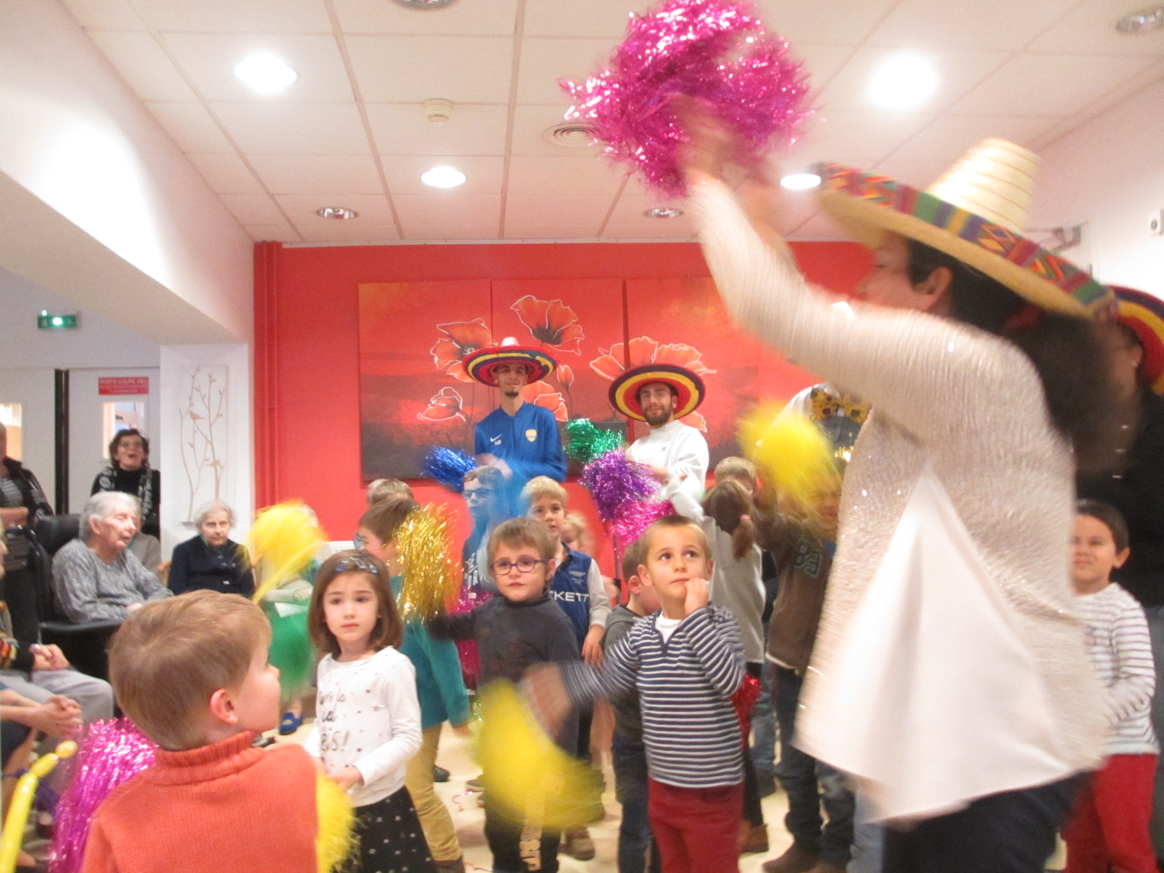des clowns à la maison de retraite