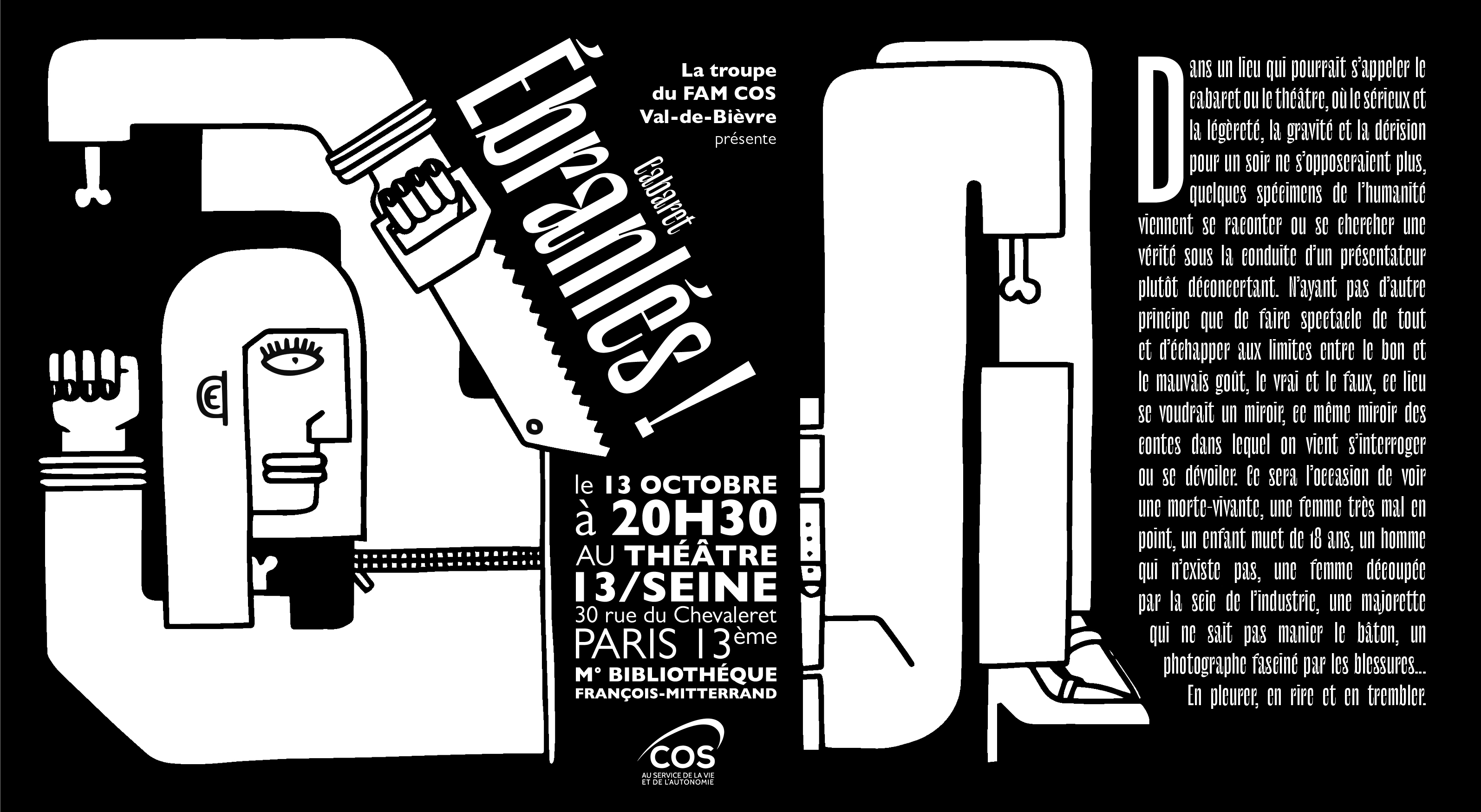 "Ebranlés" par la troupe théâtre du FAM Val de Bièvre Ebranlés représentation par la troupe théâtre du FAM Villejuif