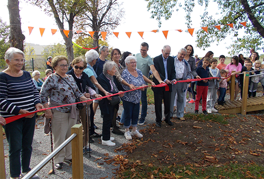Inauguration du parcours santé adapté en présence d'Alain Fribourg, trésorier de la Fondation Inauguration du parcours santé adapté en présence d'Alain Fribourg, trésorier de la Fondation