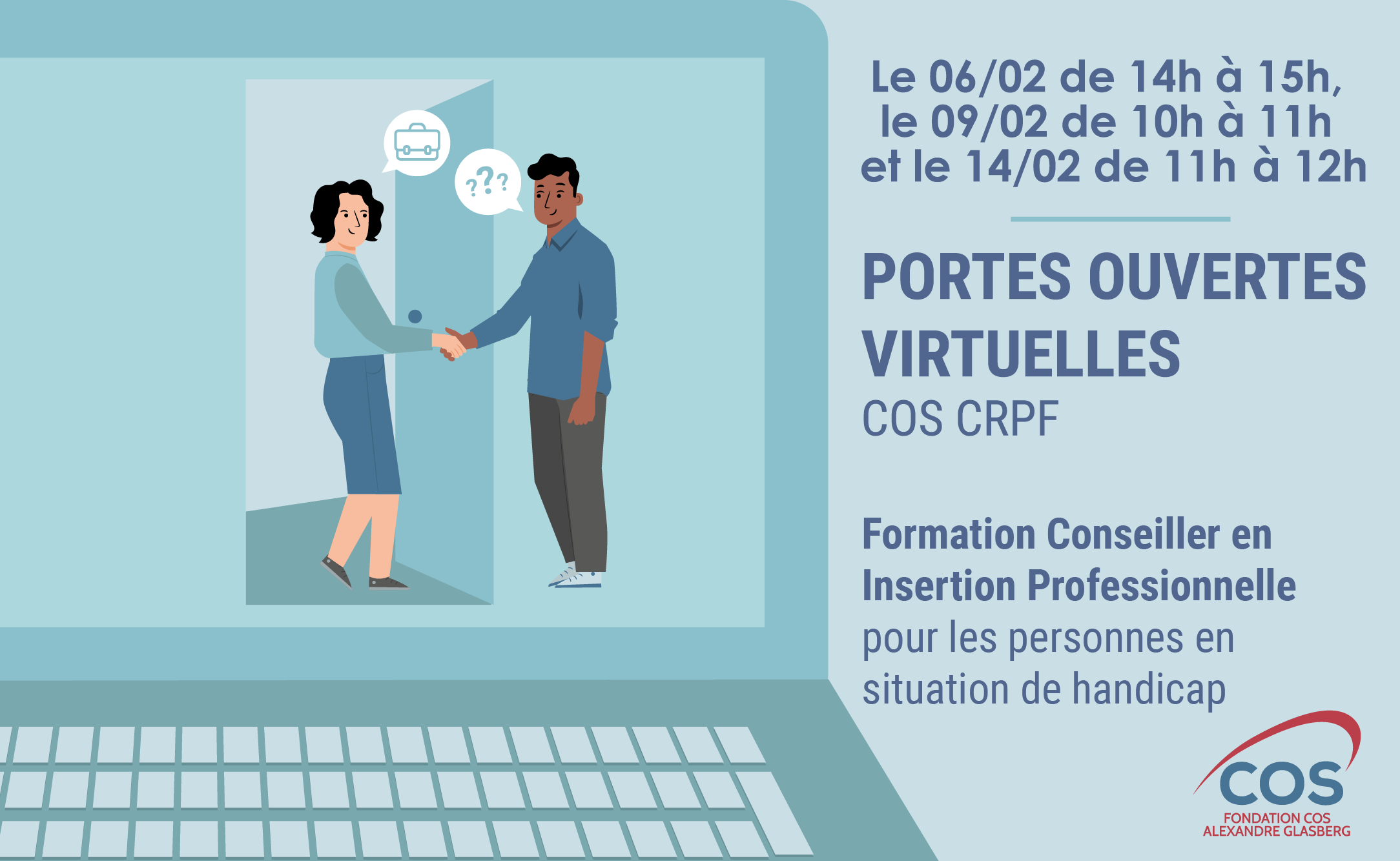 Nouvelles dates pour les portes-ouvertes virtuelles formation Conseiller en Insertion Professionnelle Nouvelles dates pour les portes-ouvertes virtuelles formation Conseiller en Insertion Professionnelle