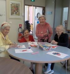 Atelier coloriage dans l'unité du Garlaban